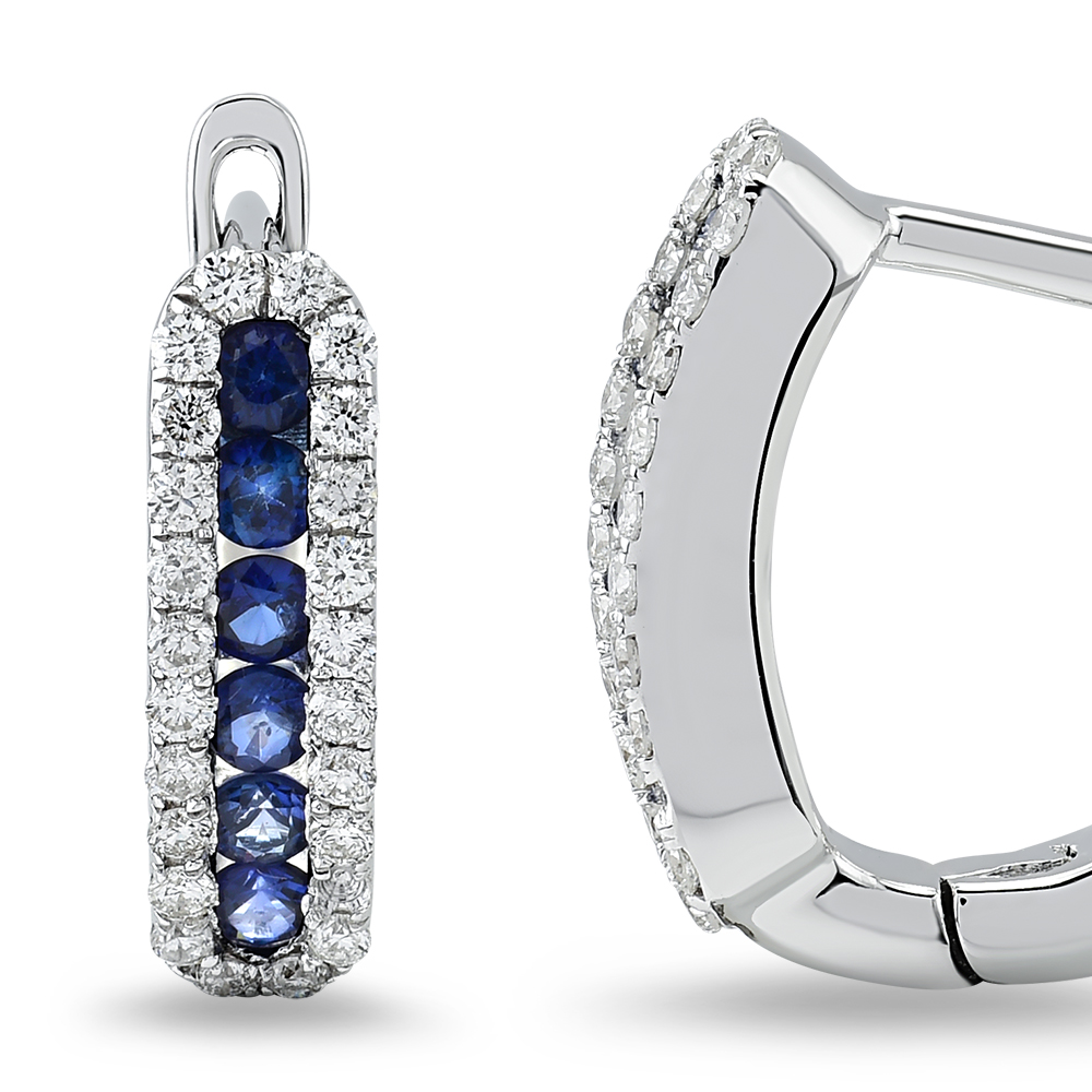 0,26ct Diamond Sapphire Earrings